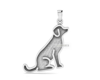 925 Sterling Solid Silver 25mm Dog Blank Bezel Pendant Settings, Good for Resin & Ashes Work, Keepsake/Breastmilk DIY, Memorial Animal Lover