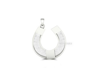 925 Sterling Silver, Horseshoe Pendant, Blank Bezel Setting For Pour Resin, Breastmilk Keepsake, Horseshoe DIY, Good for Resin & Ashes Work