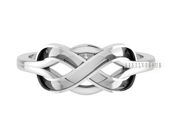 925 Sterling Solid Silver, Infinity Blank Channel Ring Setting, Good for Inlay Resin & Ashes Work, Keepsake Breastmilk DIY, Memorial Crafts