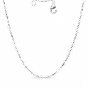 Puede incluir: Un collar de cadena de plata con cierre de langosta.