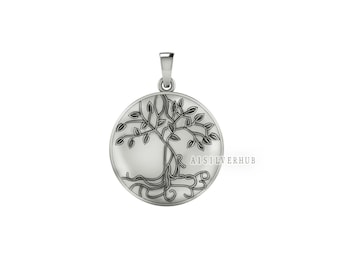 925 Sterling Silver Tree of Mother's Love with Her Child Pendant Setting, For Pour Resin Works, Breastmilk DIY, Keepsake Memorial Jewellery