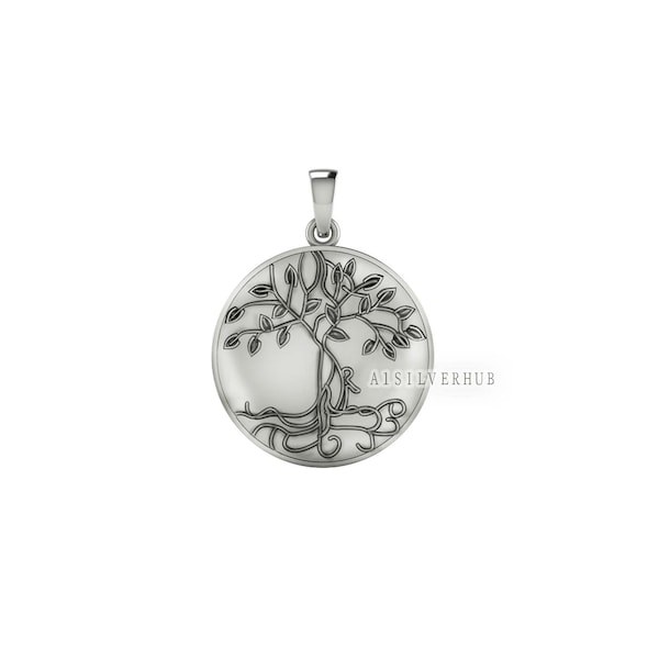 925 Sterling Silver Tree of Mother's Love with Her Child Pendant Setting, For Pour Resin Works, Breastmilk DIY, Keepsake Memorial Jewellery