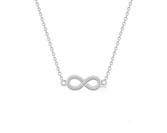 925 Sterling Silver Infinity Symbol Blank Bezel Pendant Necklace, Good for Resin & Ashes Work, Keepsake/Breastmilk DIY Crafts 16''+2'' Chain