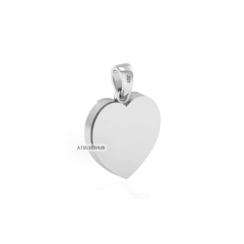 925 Sterling Solid Silver, Double Heart Pendant, Blank Bezel Setting For Pour Resin & Horse Hair, Good Luck Jewelry, Keepsake Milk DIY Craft image 4