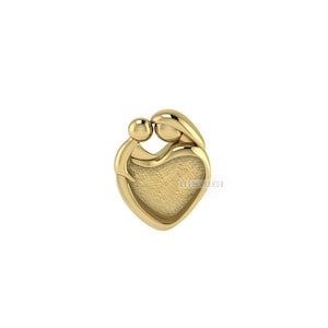 925 Sterling Silver Heart 9x9mm Mother Baby Love Blank Bezel Pendant Setting, For Pour Resin, Keepsake/Breastmilk DIY Craft, Memorial Locket