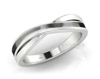 925 Sterling Solid Silver, Infinity Blank Channel Ring Setting, Good ...