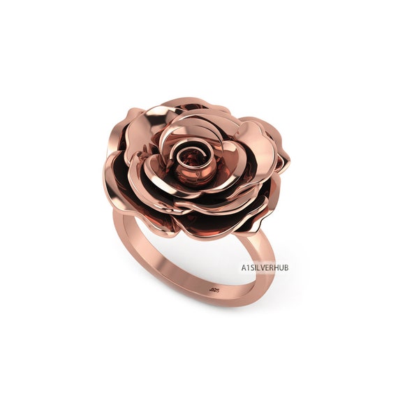 925 Sterling Silber Klassischer Offener Verstellbarer Edelstein-Ring für Damen 1
