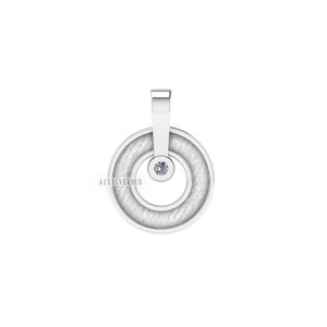 Lunette vierge circulaire avec pendentif serti CZ, argent sterling 925, idéal pour la coulée de résine et le travail sur les cendres, bricolage pour le lait maternel/souvenir, médaillon
