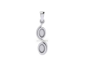 925 Sterling Silver Blank Bezel Oval 5x3mm Pendant Settings, Good for Resin & Ashes Work, Keepsake Breast Milk, Memorial Jewelry DIY Crafts