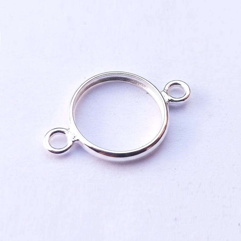 Stone Setting Bezel Rocker 925 Sterling Silver Connector Setting 4mm to 25mm Round Half Round ...