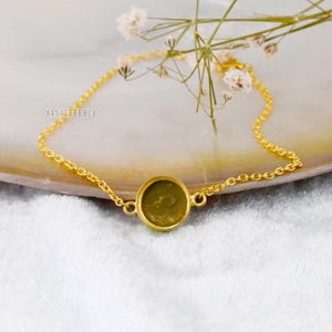 925 Sterling Silver 10mm Round Blank Bezel Cable Chain Bracelet Settings with Lobster Clasp, Good for Resin & Ashes, Keepsake/Breastmilk DIY