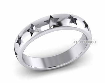 925 Sterling Solid Silver Star Shape 4x4mm Blank Bezel Cup Ring Setting, Good for Resin & Ashes Work, Keepsake/Breastmilk DIY, Unisex Ring