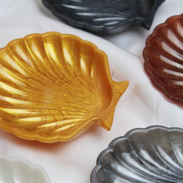 Muschel Schale aus Resin | Schmuckschale Schmuck Aufbewahrung Dekoschale Perlenschale | Resin Epoxy Shell jewelry bowl | Geschenk Gift