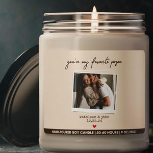 Personalisiertes Paar Kerzengeschenk, benutzerdefiniertes Fotogeschenk für Freund, Jahrestagsgeschenk für Frau, Verlobungsgeschenk für Verlobte, Du bist mein Favorit