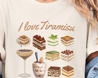 I love Tiramisu Tshirt, Coffee Lover, Italian dessert, Y2K Coquette Style Tiramisu Graphic Tee, Italy Tiramisu Tshirt, Trendy Foodie Shirt