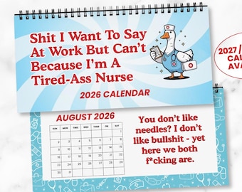 2026 Funny Nurse Desk Calendar, Nurse Appreciation Gift, Nurse Gift For Women, Men, Nurse Graduate Gift, Sarcastic Gift for Tired Nurses