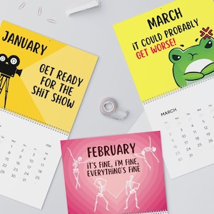 Here We Go Again 2025 Calendar, Funny Sarcastic Hanging Month Calendar, Witty Personality, Novelty Wall Calendar for Home, Office Gifts