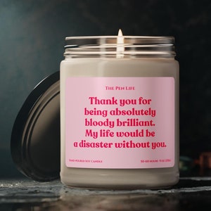 Thank You Gift, Funny Thank You Gift, Funny Candle, Absolutely Bloody Brilliant, Bridesmaid Gift, Party Favours, Christmas Birthday Gift