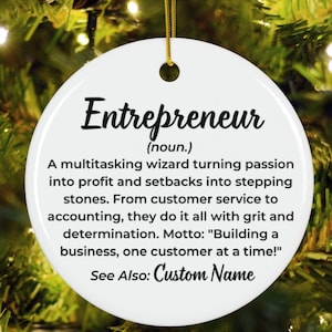 Entrepreneur gift ornament, Business Owner Gift, Small Business Owner Gift, Christmas Bauble Decor, Motivational Gift for entrepreneurs