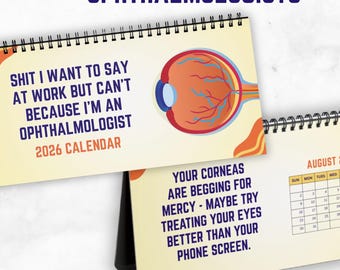 2026 Funny Ophthalmologist Desk Calendar, Eye Specialist Gift, Optometrist Gift, Ophthalmology Graduate Gift, Eye Surgeon Gift, Eye Doctor