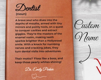 Funny Gift for Dentist, Tooth Doctor, Dentist Tools, Personalized Custom Name Notepad, Dental Journal Notebook, Dentist Definition Gift