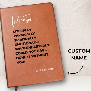 Personalized Mentor Journal, Manager gift, teacher gift, coach gift, speaker gift, social worker gift, Christmas gift for boss, leader gift