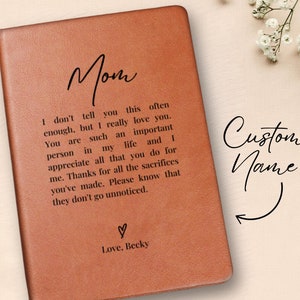 Mom Journal Gift | Personalised Mom Keepsake Mum&#39;s Birthday | Present For Mom | Mothers Day Gift | Mum Gift | Thank You Mum | Gift For Mom