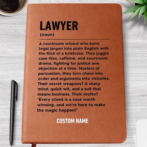 Personalised Lawyer Gift Journal, Law School Achievement Celebration, Graduation Gift for Lawyers To Be, Funny Surprise Gift For Lawyers