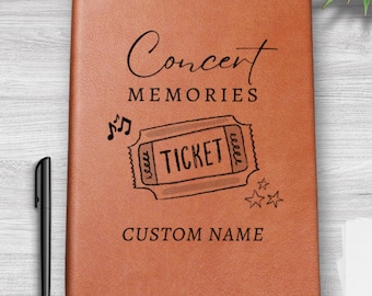 Concert Memories Journal Gift Personalized Music Notebook Custom Concert Journal Gift for Daughter Son Friend Concert Memory Book Live Music