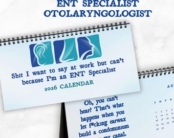2026 Funny Otolaryngologist Desk Calendar, ENT Specialist Gift,Audiologist Gift, Speech Therapist Gift, OR Nurse Gift, Medical Staff Gift
