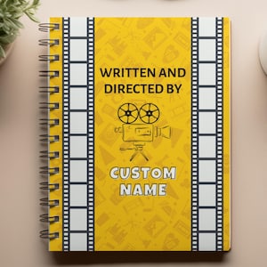 Written and Directed by Journal, Custom Film Buff Gift, Personalized Screenwriter Filmmaker Notebook, Movie Lover Cinephile Christmas Gifts