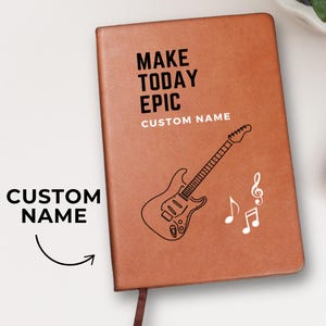 Personalized Guitar Lyric Journal, Custom Songwriters Notebook Musician Song Diary Lyrical Writer Journal Writing Music Notebook Songwriting