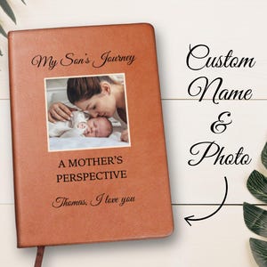 Letters To My Son Personalized Name Photo Notebook Custom Pregnancy Journal Baby Shower Gift for New Mom & Dad Boy Memory Book