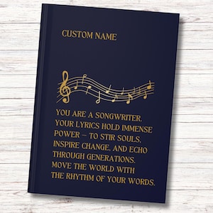 Personalised Songwriting Journal, Custom Songwriter Gift, Songwriter Journal, Musician Gift, Inspirational Music Teacher Gift, Composer Gift