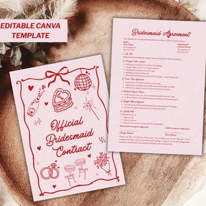 Funny Bridesmaid Contract Template Hand Drawn Will You Be My
