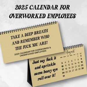 Sweary Affirmations 2025 Desk Calendar, Funny Office Humor Swear Words Work, Gag Gift For Employees, Women, Men, Coworkers, Best Friends,