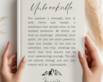 Diario irrompible, regalo de fuerza, cuaderno inspirador, regalo de resiliencia, regalo de empoderamiento para ella, regalo de cumpleaños, graduación, regalo para momentos difíciles