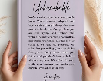 Diario irrompible, regalo de resiliencia, regalo de fuerza, cuaderno inspirador, regalo de empoderamiento para ella, regalo de cumpleaños, graduación, regalo para momentos difíciles