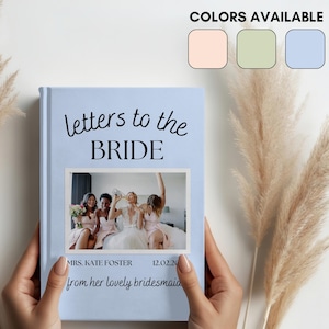 Cartas de damas de honor a la novia Diario personalizado con foto, nombre y fecha de boda Regalos de novia para mejores amigas Algo azul como regalo de boda