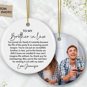 Birthday Gift for Brother In Law, Personalised Gift for Brother In Law, Brother In Law Keepsake, Brother-in-Law Christmas Ornament Gift