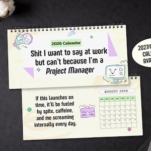 2026 Lustiger Projektleiter Tischkalender, Programm Leiter Geschenk, Scrum Master Geschenk, sarkastischer Mitarbeiter Geschenk, Lustiges Produkt Leiter Geschenk