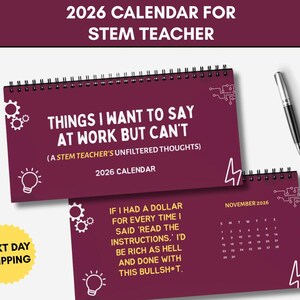 2026 Calendar for STEM Teacher, Science Teacher, Technology Teacher, Engineering Teacher, Math Coach, Specials Team STEM Christmas Gift