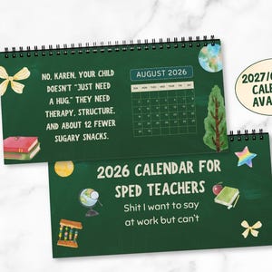 Calendario de escritorio divertido para maestros de educación especial 2026, regalo sarcástico para tutores de educación especial, maestros de educación especial, maestros nuevos, administradores de casos de IEP.