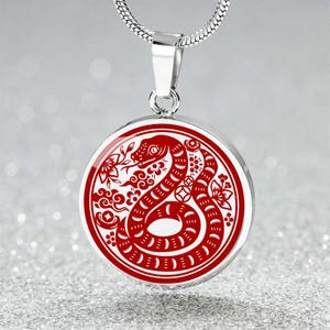 Chinese Zodiac Snake Necklace, Year of The Snake Necklace Gold, Personalized Chinese Zodiac Silver Pendant, 2025 Chinese Lunar New Year