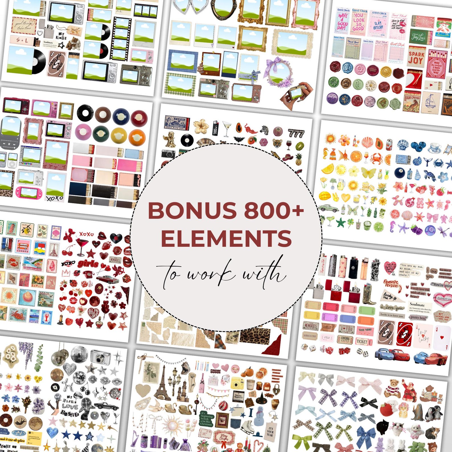 2026 Couple Vision Board Calendar Template, Retro Matchbox Collage ...