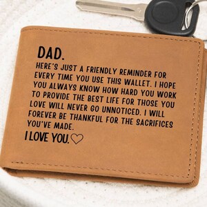 Wallet for Dad - Perfect Birthday, Valentine's Day, & Father's Day Gift from Son or Daughter, Dad Keepsake, Best Dad Ever, Gifts for Father