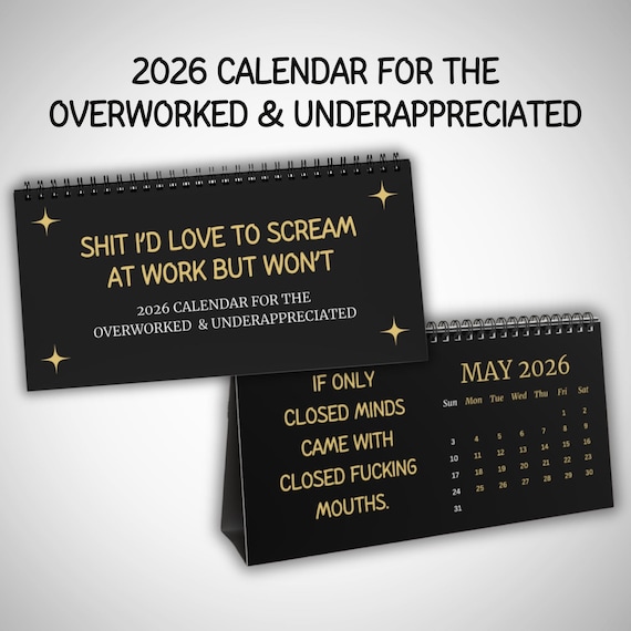 Funny Office Desk Calendar - Wooden Block & Acrylic 'Work Forecast' Humor Calendar - Gift For Coworkers, Boss