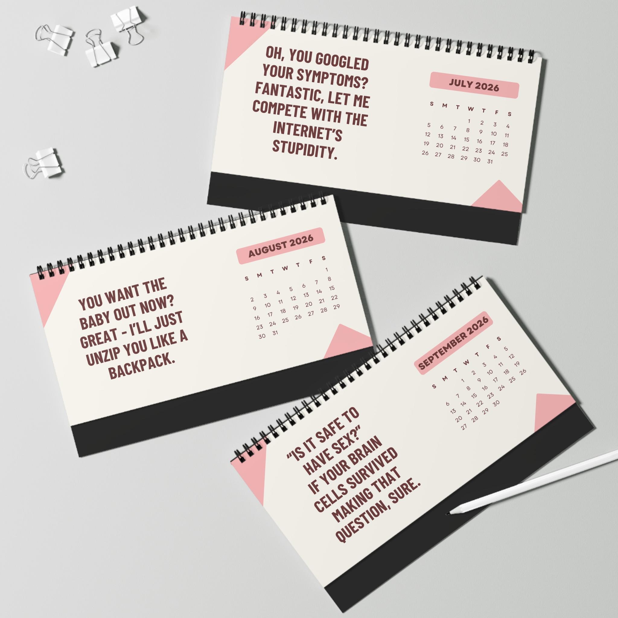 Ob Gyn 2026 Desk Calendar, Funny OB/GYN Gift, Sarcastic Doctor Gift ...