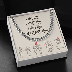 Romantic Valentines Day Gift, Funny Anniversary Gift for Husband Wife, Sweetest Message Gift,Necklace for Him, Cute Valentine&#39;s Gift for him