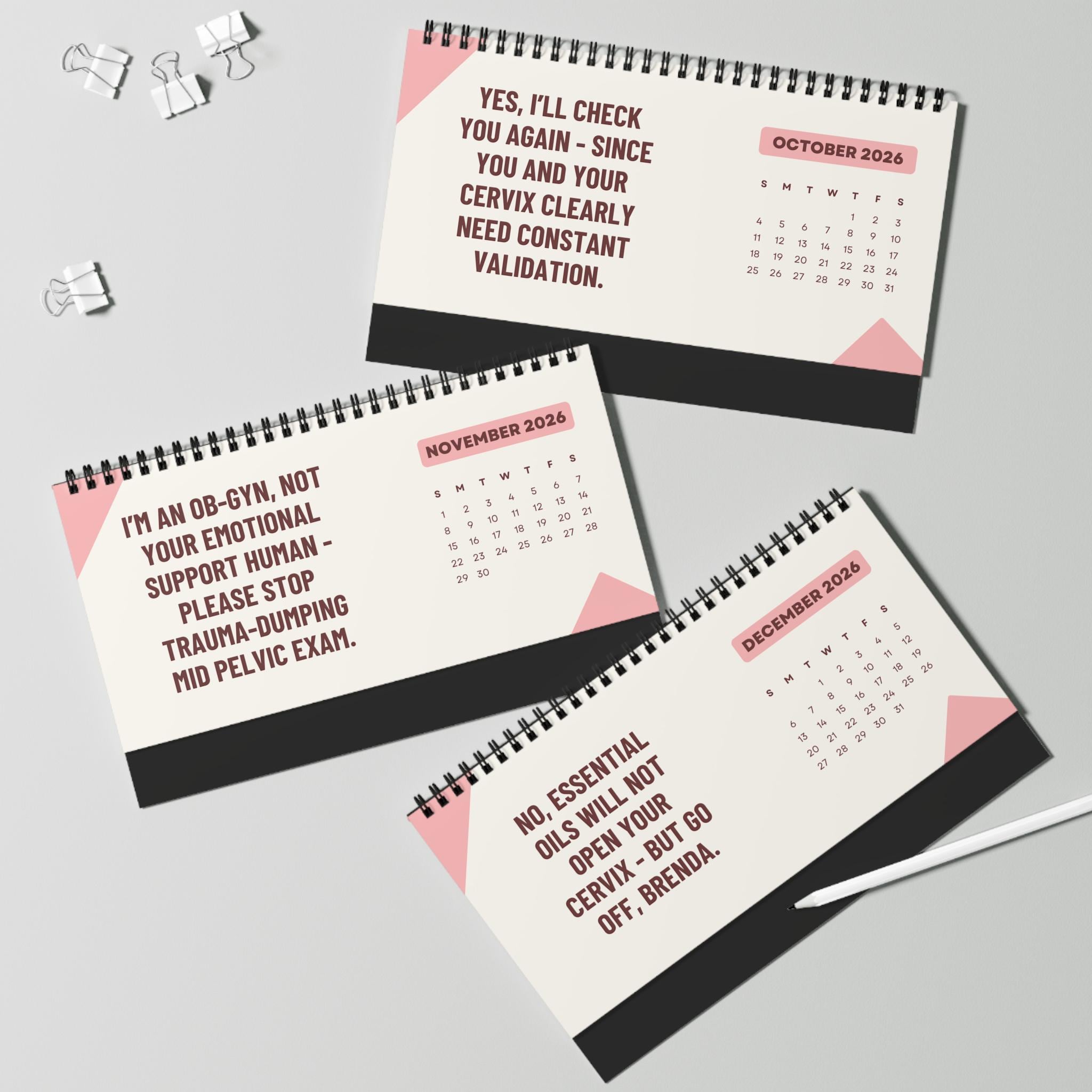 Ob Gyn 2026 Desk Calendar, Funny OB/GYN Gift, Sarcastic Doctor Gift ...